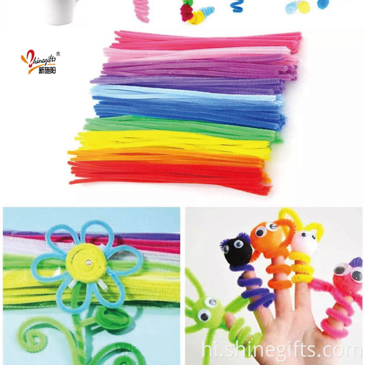 Diy Children Education Toy Single Color Chenille Stems Colorful Craft Chenille Stem Pipe Cleaners For Art